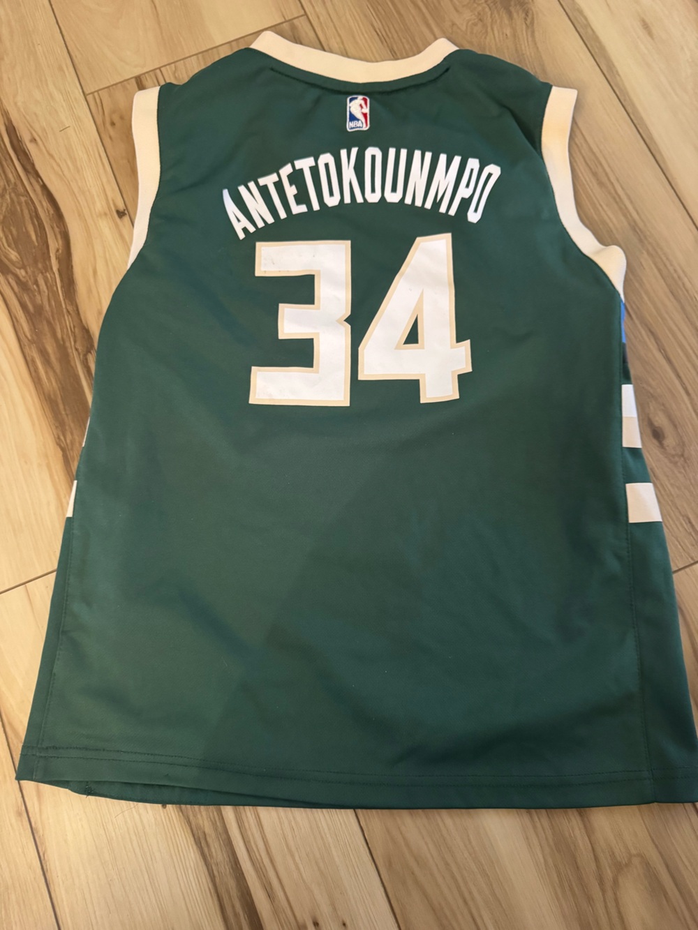 Green Kids Sports Jersey Top with Number 34